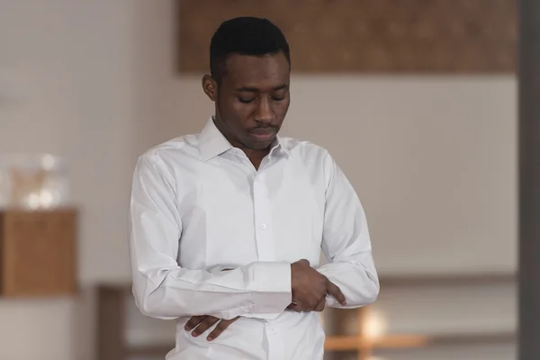 Young African Guy Praying — Stock Photo, Image