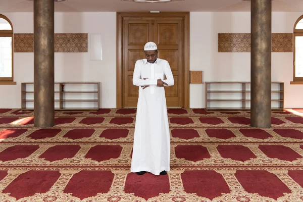 Young African Muslim Guy Praying — Stock Photo, Image