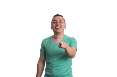 Genç adam seni işaret ediyor.