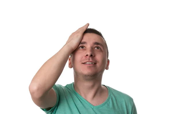 Forgetful Young Man Gesturing With Surprise - Isolated — Stock Photo, Image