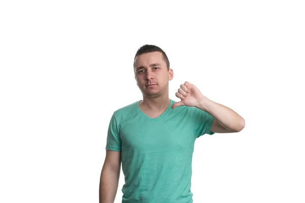 Man Lowered His Fist With The Thumb Down — Stock Photo, Image