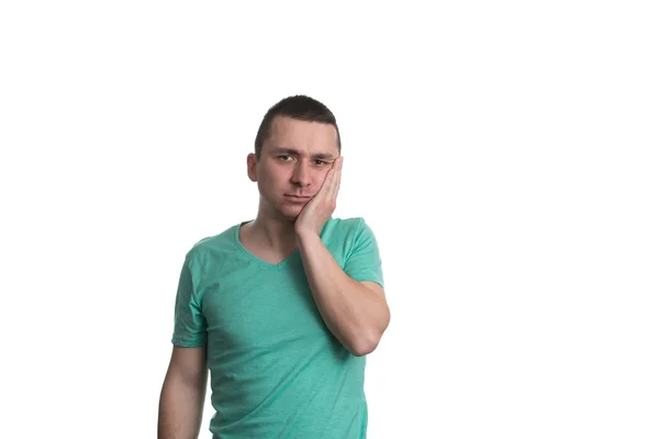 Man Suffering Tooth Pain On A White Background — Stock Photo, Image