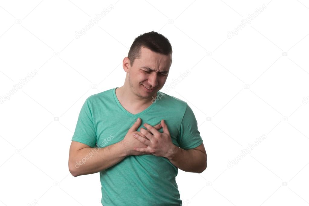 Young Man Having A Heart Attack