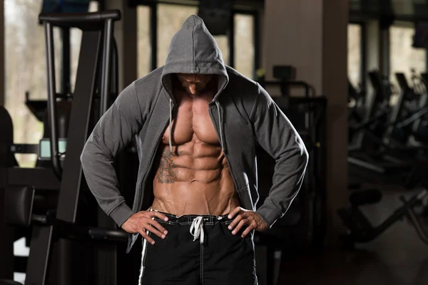 Portrait Of A Physically Fit Man In Hoodie — Stock Photo, Image