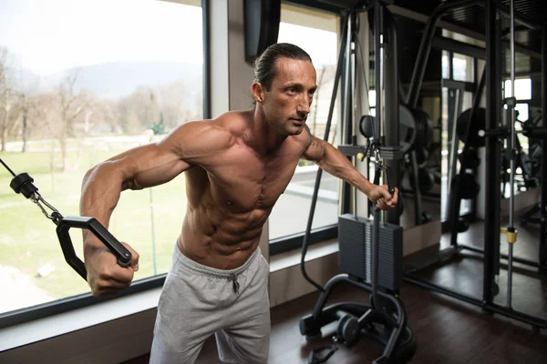 Bodybuilder Doing Exercise For Chest — Stock Photo, Image