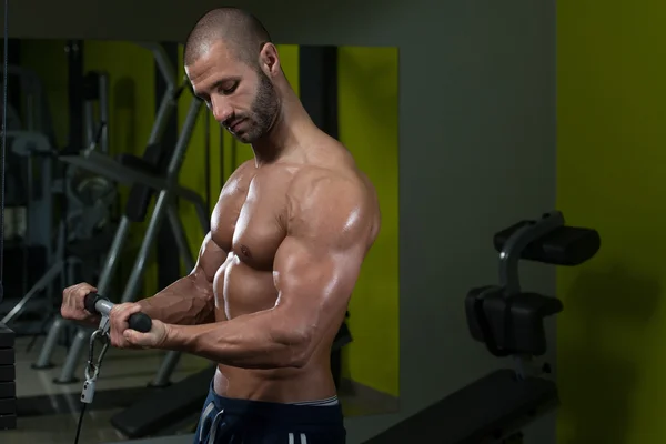 Biceps oefening — Stockfoto