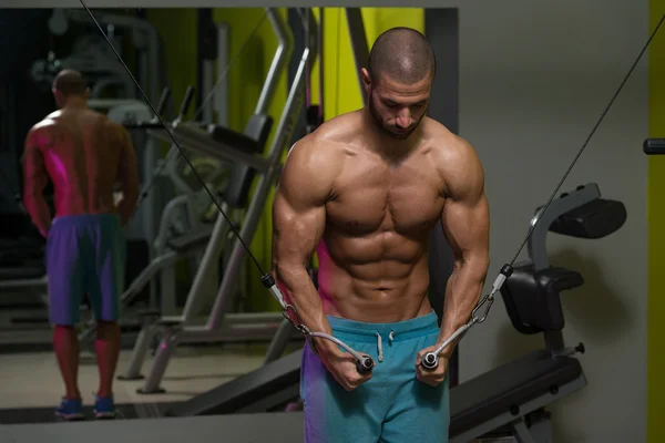 Chest Workout With Cables — Stock Photo, Image