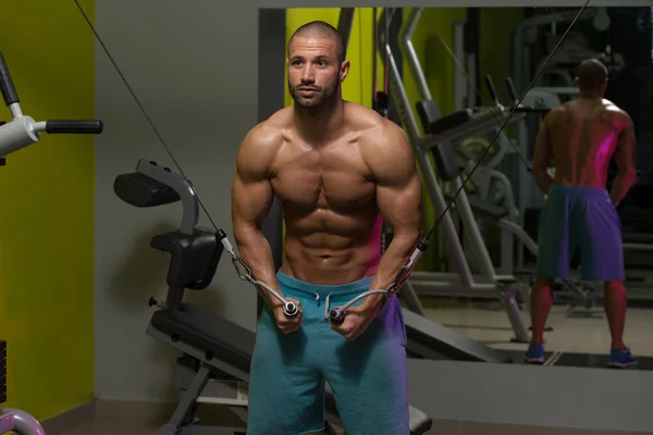 Chest Workout Cable Crossover — Stock Photo, Image