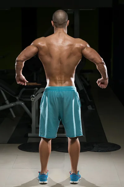 Physically Man Showing His Well Trained Back — Stock Photo, Image