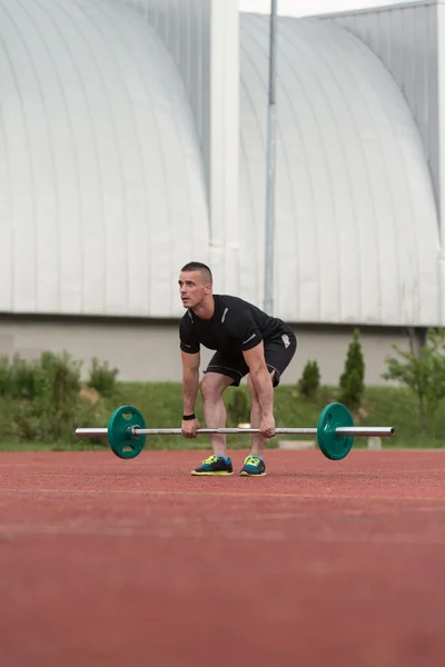 Dead Lift Exercise Outdoor — 图库照片