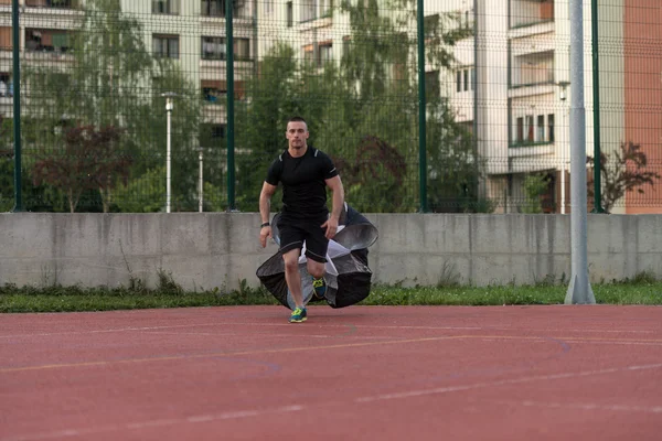 Training Of Athletes With A Parachute — Stockfoto