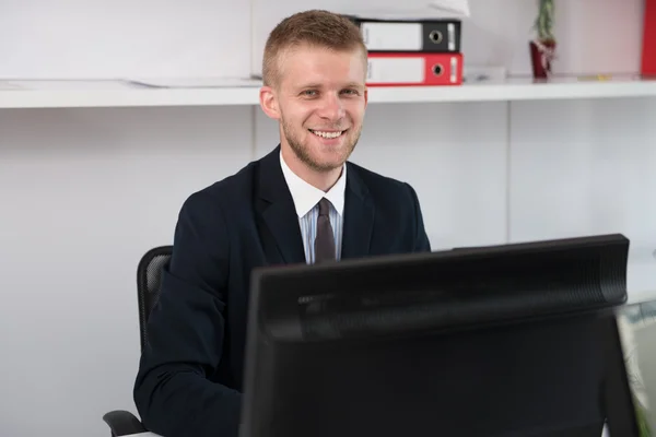 Businessman With Computer — Stock Photo, Image