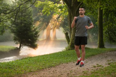 Bahar Park Road çalışan adam Runner