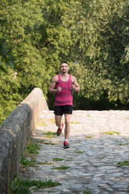 Bahar Park Road çalışan adam Runner