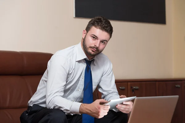 Businessman With Computer — Stock Photo, Image