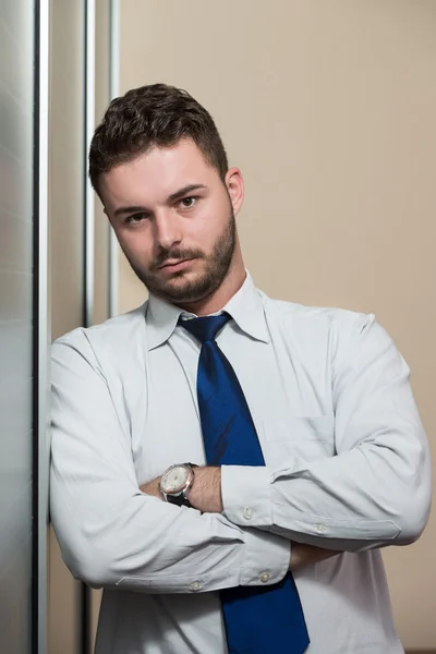 Handsome Young Businessman Portrait In His Office — Stock Photo, Image
