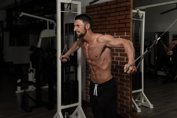 Chest Workout With Cables — Stock Photo, Image