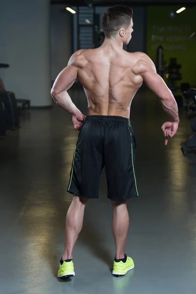 Physically Man Showing His Well Trained Back — Stock Photo, Image