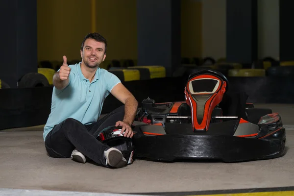 Bemutató gokart verseny remek ember — Stock Fotó