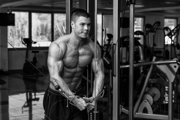 Chest Workout With Cables — Stock Photo, Image