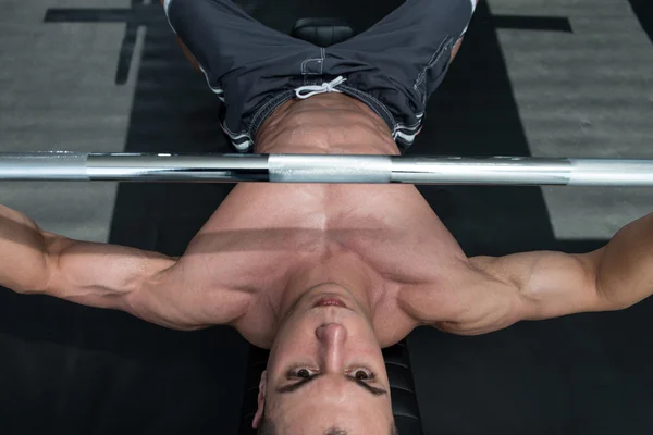 Young Man Working Out Chest — Stock Photo, Image