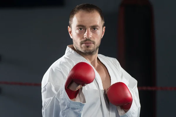 Taekwondo expert bojovník s boj postoj — Stock fotografie