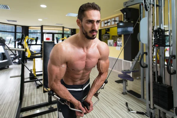 Cable Crossover Chest Workout — Stock Photo, Image