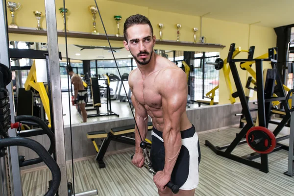 Trizepstraining im Fitnessstudio — Stockfoto