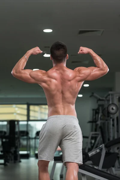 Physically Man Showing His Well Trained Back — Stock Photo, Image