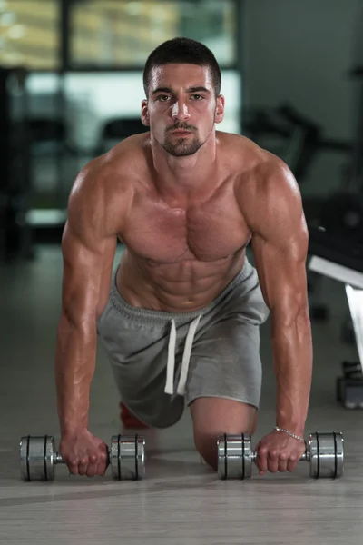 Push Ups With Dumbbels — Stock Photo, Image