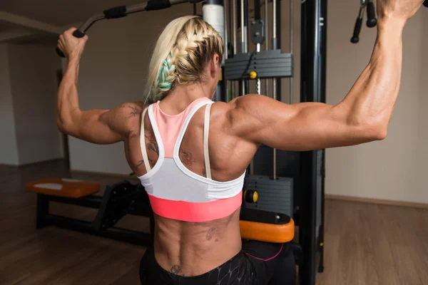 Middle Aged Woman Doing Exercise For Back — Stock Photo, Image