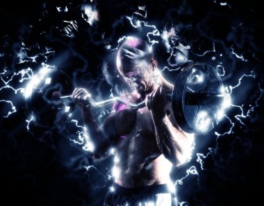 Kaslı adam Thunder aydınlatma elektrik