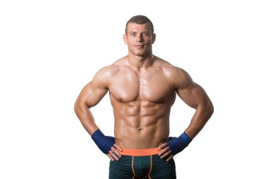 Beyaz arka plan üzerinde mücadele için hazır