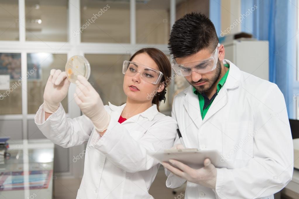 Students Scientists Working In Lab