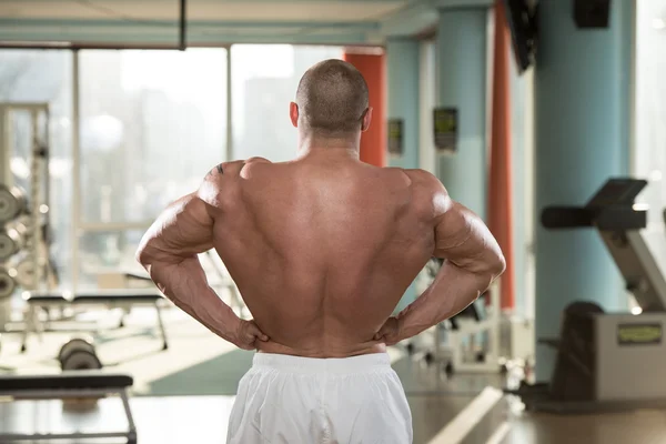 Physically Man Showing His Well Trained Back — Stock Photo, Image