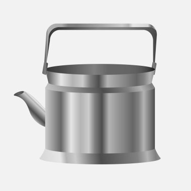 Klasik gümüş çaydanlık vektör çizimi