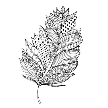 Tüy zentangle tarzı.