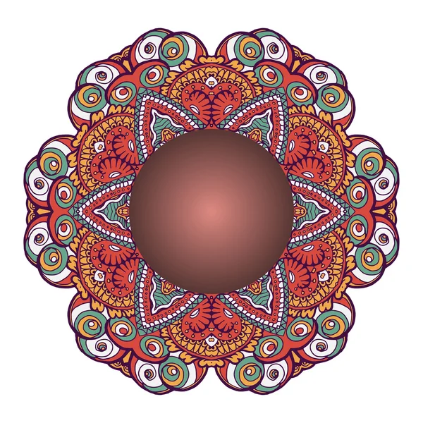 Tarjeta étnica ornamental con mandala — Vector de stock