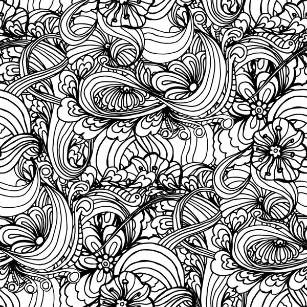 Hand drawn floral seamless pattern — Stock Vector