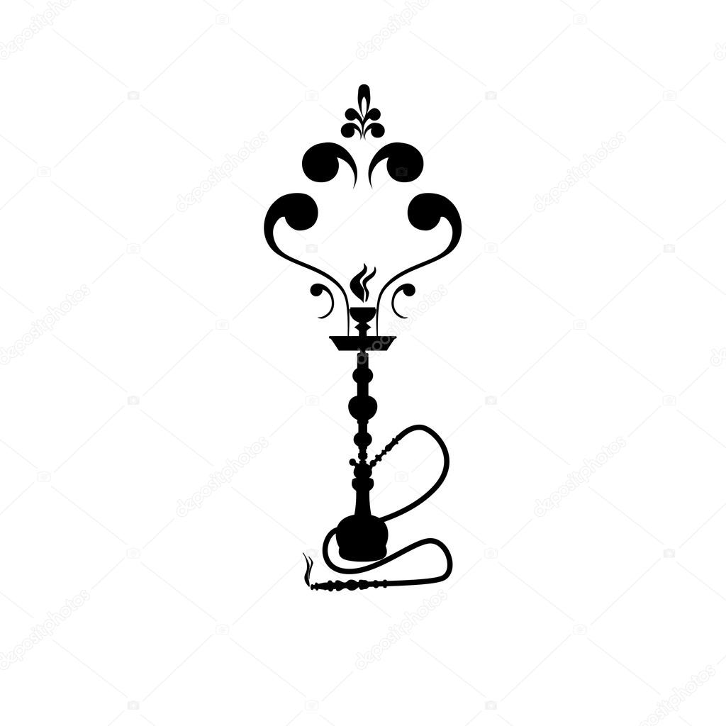 Shisha Hookah Black Silhouette Vector Image By C Ilonitta Vector Stock
