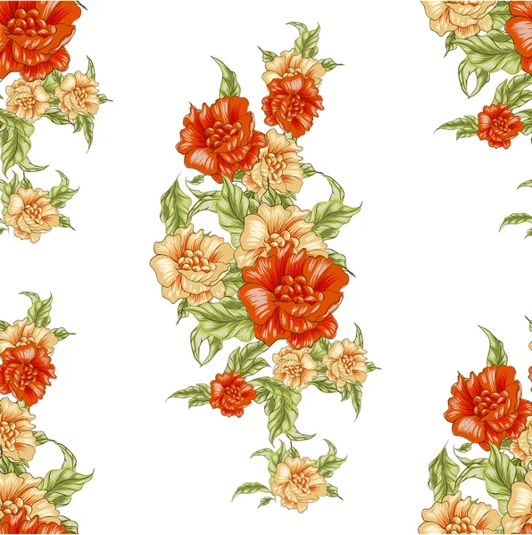 Patrón vintage con rosas naranjas — Archivo Imágenes Vectoriales
