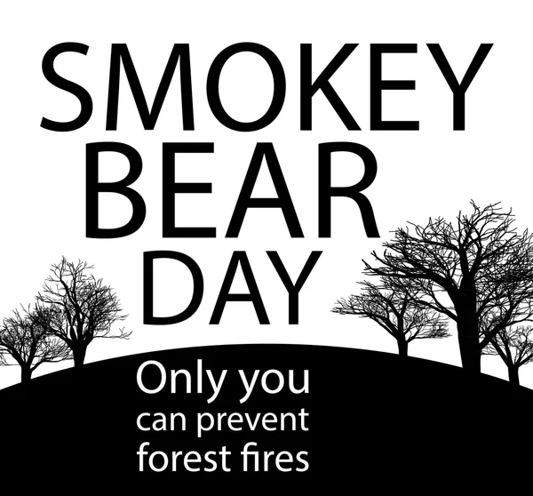 Smokey Bear den pohlednice design — Stockový vektor