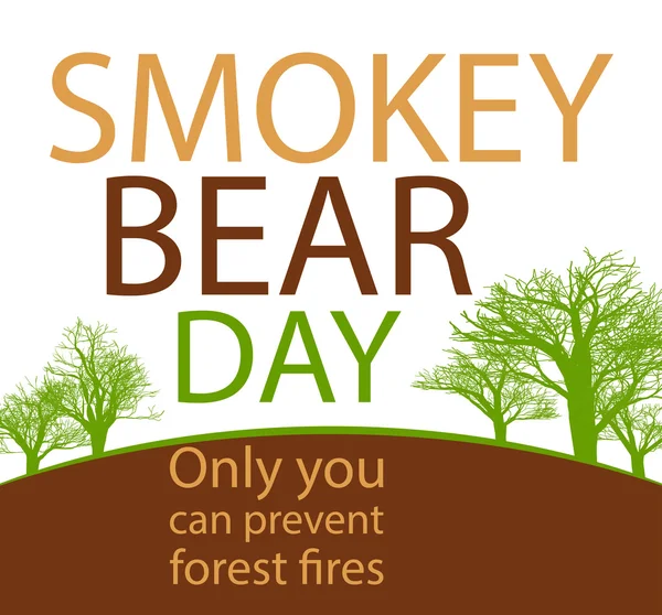 Smokey Bear den pohlednice design — Stockový vektor