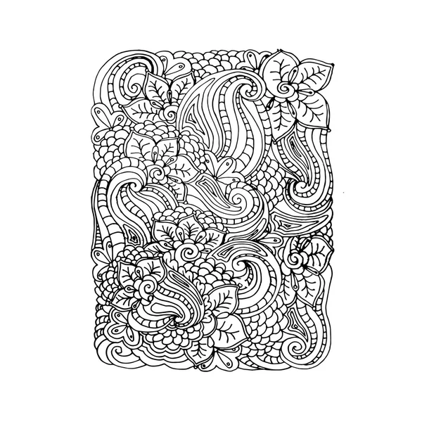 Coleção floral. Enfeite zentangle étnico — Vetor de Stock