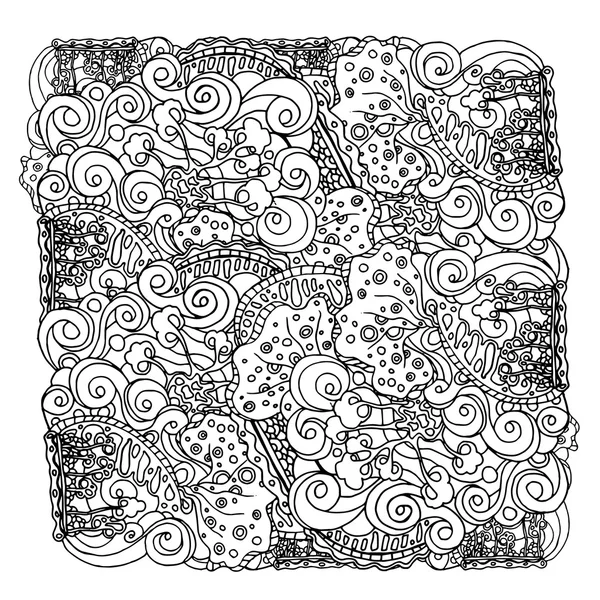 Florale Kollektion. Ethnische Zentangle-Ornamente — Stockvektor