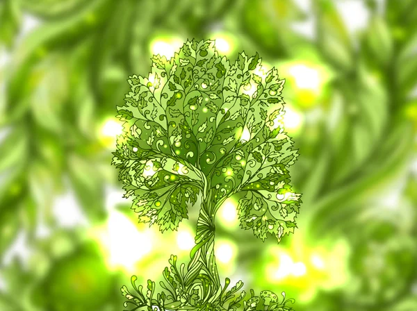 Podłoże organiczne świeżych zielonych liści — Wektor stockowy