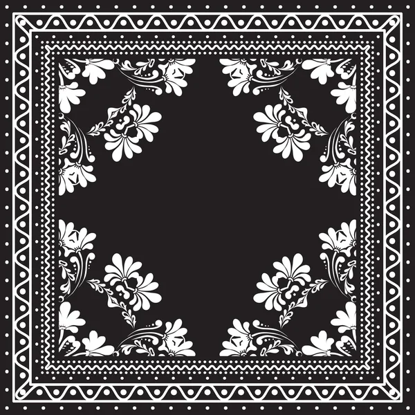 Schwarz-weißer Bandana Print — Stockvektor