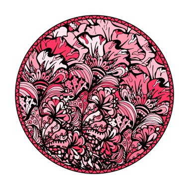 Pembe romantik yuvarlak desen