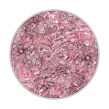 Pembe romantik yuvarlak desen