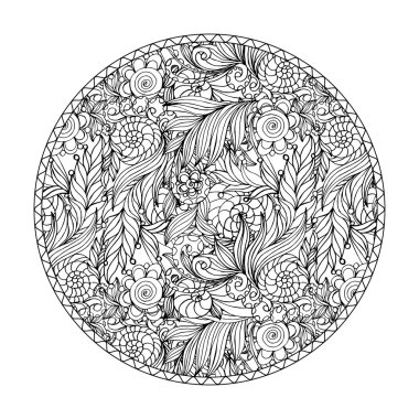 Kitap sayfa boyama yuvarlak 